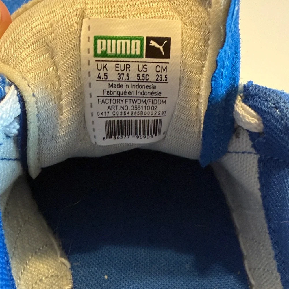 Puma Classic Blue and White Suede Sneakers - Picture 4 of 8